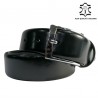 Cintura uomo in vera pelle spazzolata Nera