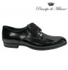 Scarpa uomo stringata nera in vernice e spazzolato elegante da cerimonia principe di milano