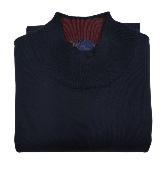 Maglia Lupetto uomo in merino rasato colore Blu