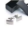 Gemelli da polso cromati rettangolari realizzati in acciaio inossidabile