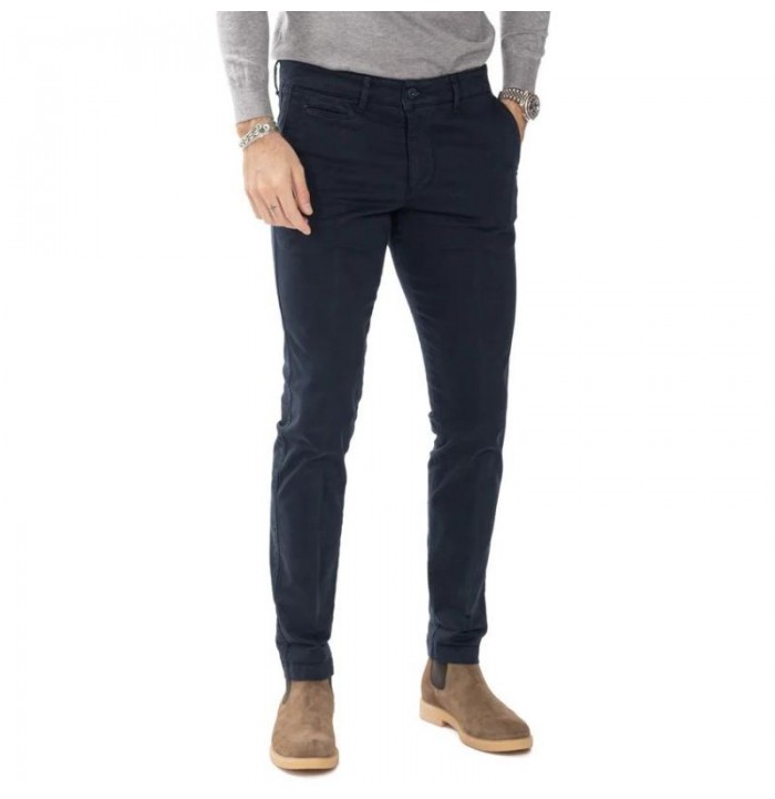 Pantalone uomo sportivo blu slim Skinny Fit stretch