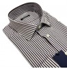 Camicia uomo a righe Marrone ARGENTO in puro cotone