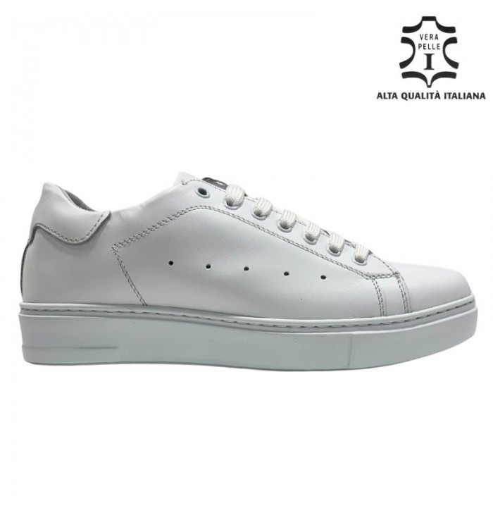 Sneakers uomo bianca in vera pelle ANTONY SANDER Made in Italy