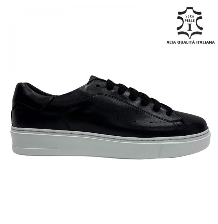 Sneakers uomo nera in vera pelle ANTONY SANDER made in Italy