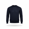 MAGLIA UOMO GIROCOLLO BLU IN LANA MERINO RASATA