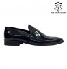 Mocassino uomo Blu in pelle spazzolata