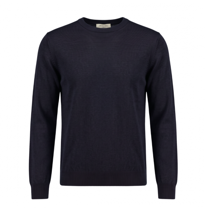 MAGLIA GIROCOLLO UOMO IN LANA RASATA BLU