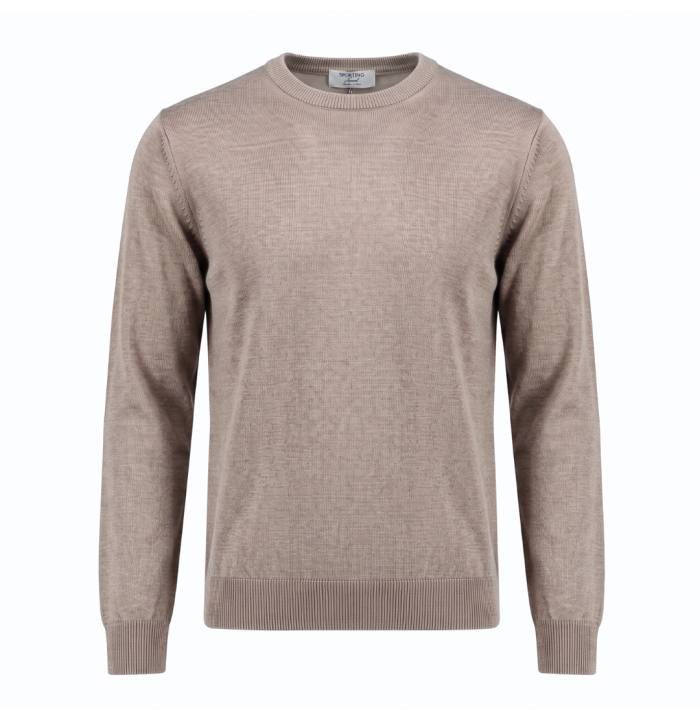 MAGLIA UOMO GIROCOLLO IN LANA RASATA BEIGE