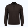 MAGLIA UOMO MEZZA ZIP IN LANA RASATA MORO