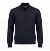 MAGLIA UOMO MEZZA ZIP IN LANA RASATA BLU
