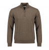 MAGLIA UOMO MEZZA ZIP IN LANA RASATA TORTORA