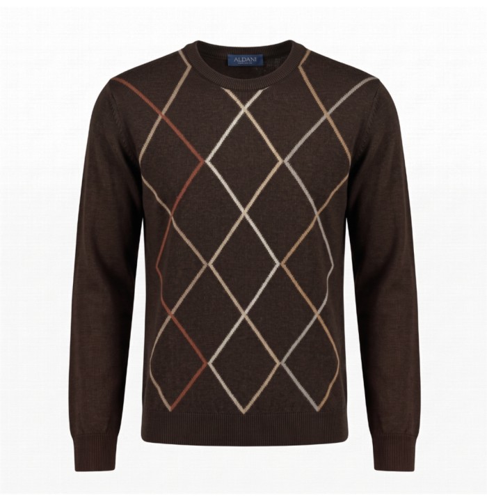 MAGLIA UOMO GIROCOLLO FANTASIA MORO