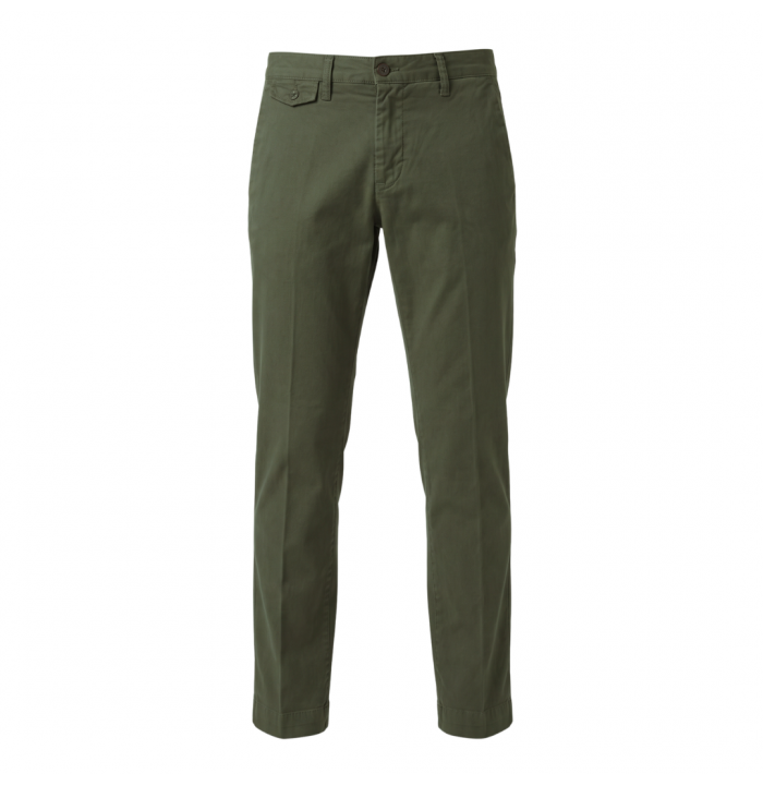 PANTALONE CHINO IN GABARDINE DI COTONE VERDE SQUAD