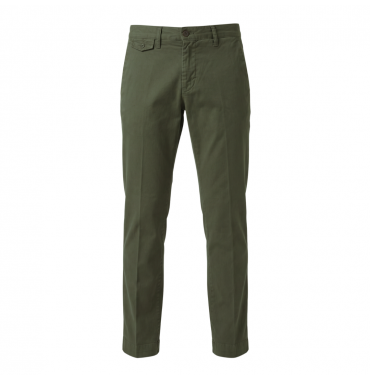 PANTALONE CHINO IN GABARDINE DI COTONE VERDE SQUAD