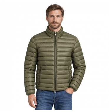 PIUMINO UOMO 100 GRAMMI VERDE MILITARE COLLO COREANA