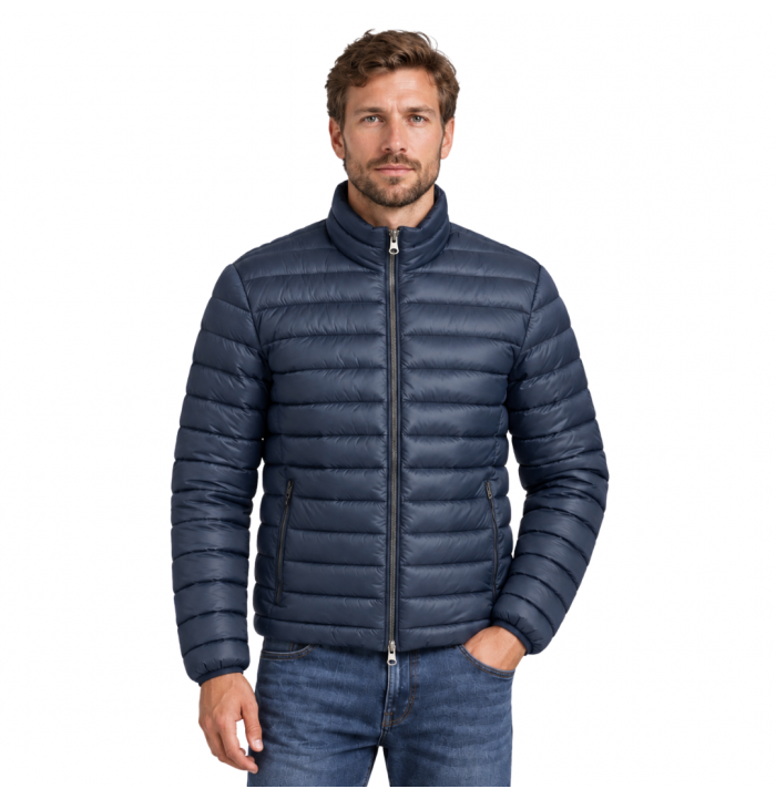 PIUMINO UOMO 100 GRAMMI BLU COLLO COREANA