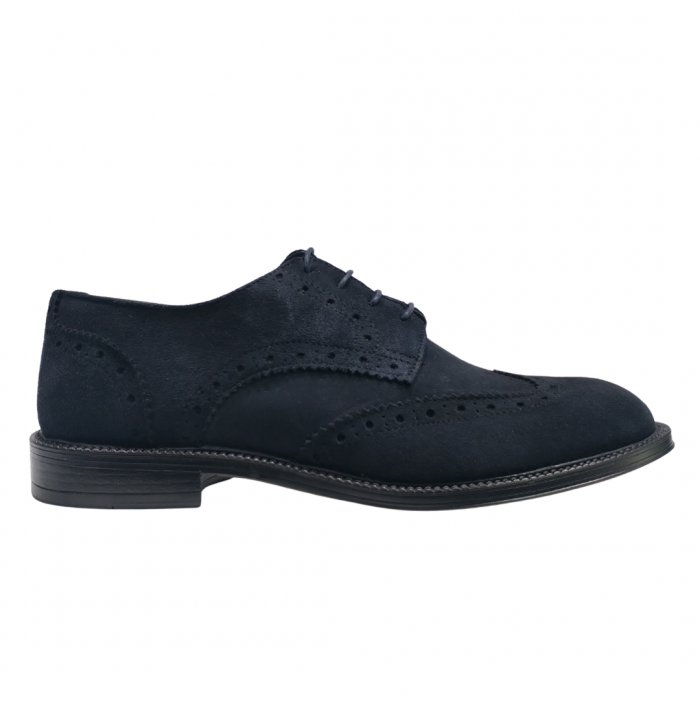 SCARPA UOMO INGLESINA IN PELLE SCAMOSCIATA BLU
