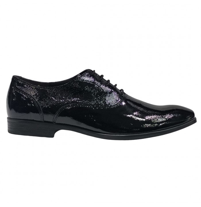 SCARPA FRANCESINA UOMO IN NAPLAK NERO LUCIDO