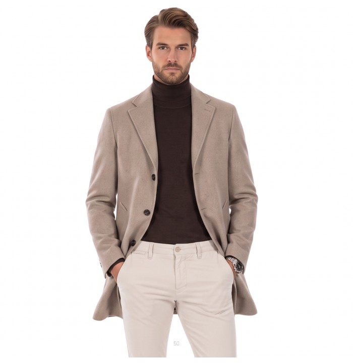 CAPPOTTO SPORTIVO UOMO IN LANA BEIGE