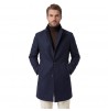 CAPPOTTO UOMO SPORTIVO IN LANA BLU NAVY