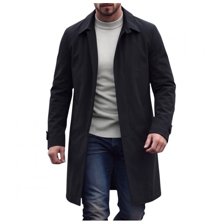 CAPPOTTO UOMO SPORTIVO IN TESSUTO TECNICO NERO